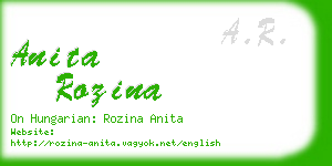 anita rozina business card